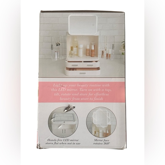 Pro Beauty Makeup Organizer with LED Mirror - White - Picture 2 of 3